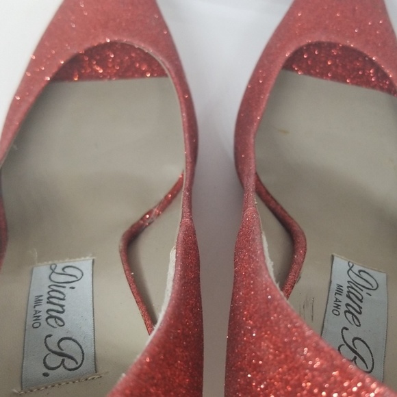 Diane B. Milano red glitter peep toe heel 41 - Picture 4 of 5